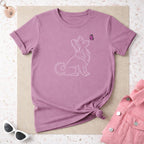 Adorable Dog and Butterfly Graphic Tee Top Product