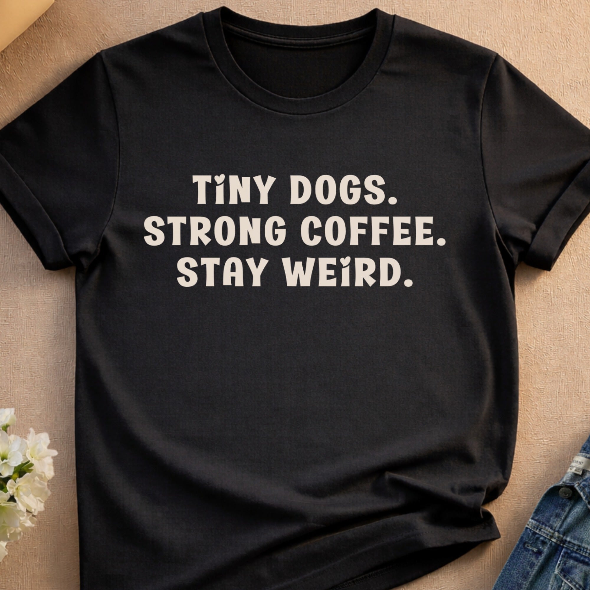 Tiny Dogs Strong Coffee Stay Weird product type