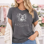 Iconic Papillon Dog Graphic Short Sleeve T-Shirt