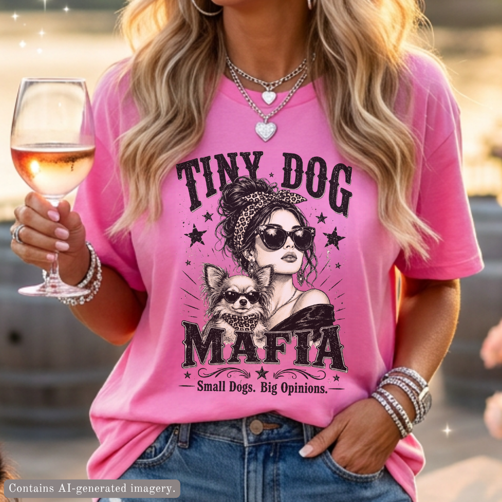 Long Hair Chihuahua2 (light) - Tiny Dog Mafia™ T-Shirt