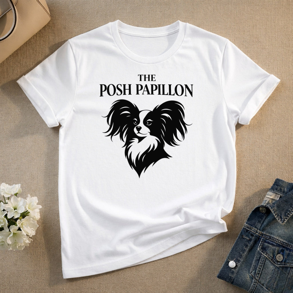 The Posh Papillon Graphic Tee Shirt for Dog Lovers