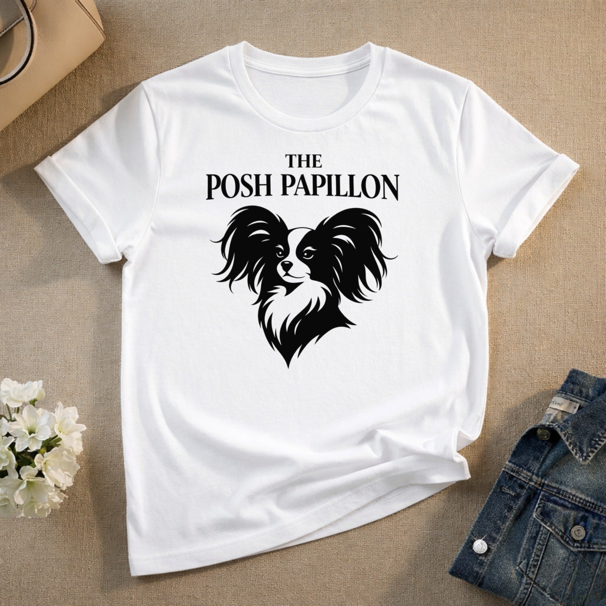 The Posh Papillon Graphic Tee Shirt for Dog Lovers