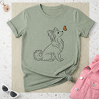 Cute Dog and Butterfly Graphic T-Shirt for Pet Lovers