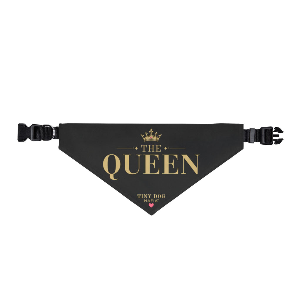 👑  The Queen – Tiny Dog Mafia™ Identity Bandana | Clip-On Pet Bandana
