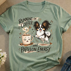 Running on Coffee and Papillon Energy Funny Dog product type