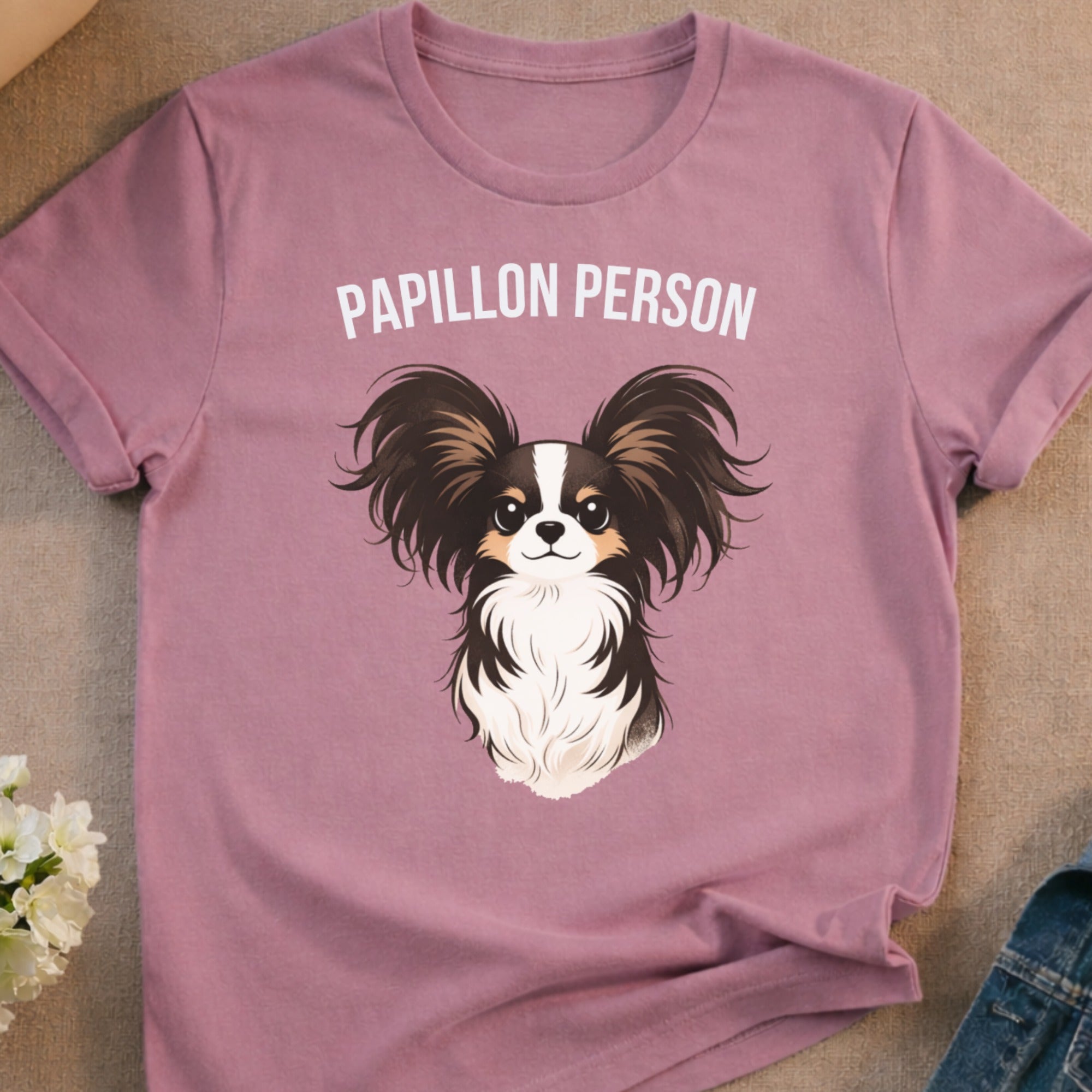 PAPILLON PERSON Pink Papillon dog design product type