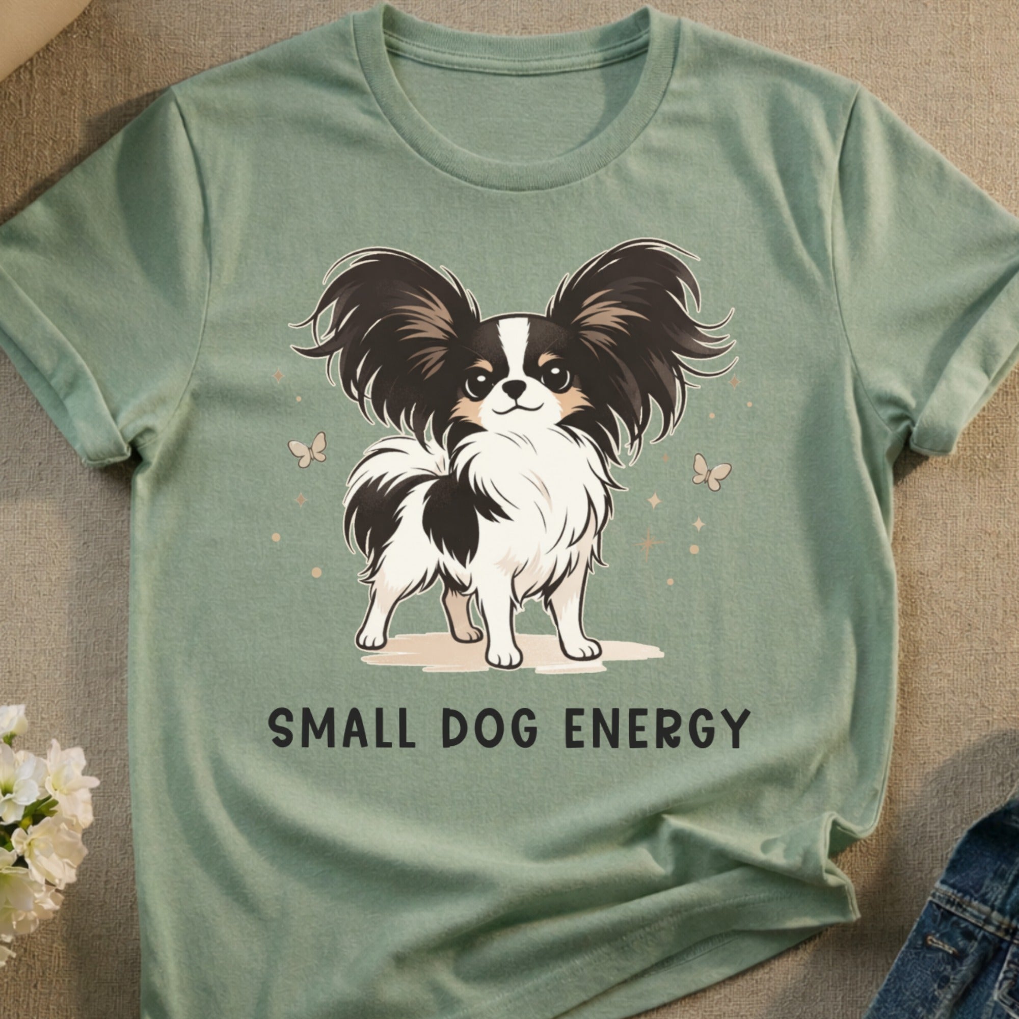 Green Papillon Dog Small Dog Energy Cute T-shirt product type