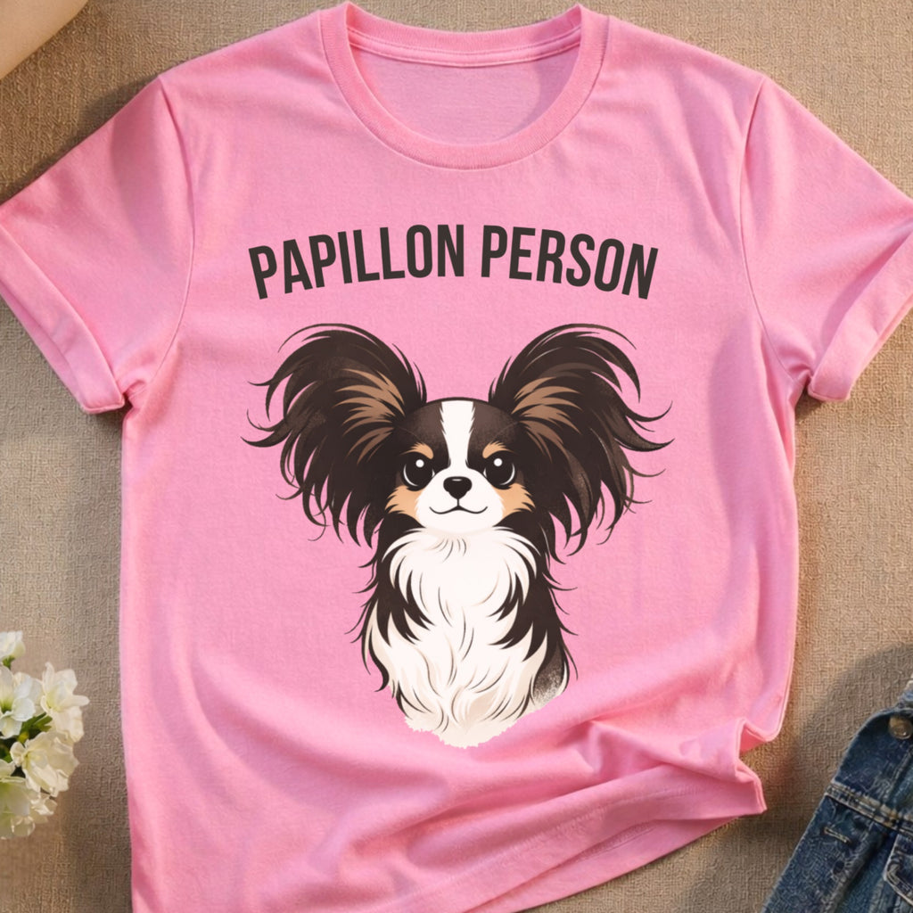 Pink Papillon Person dog illustration product type