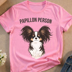 Pink Papillon Person dog illustration product type