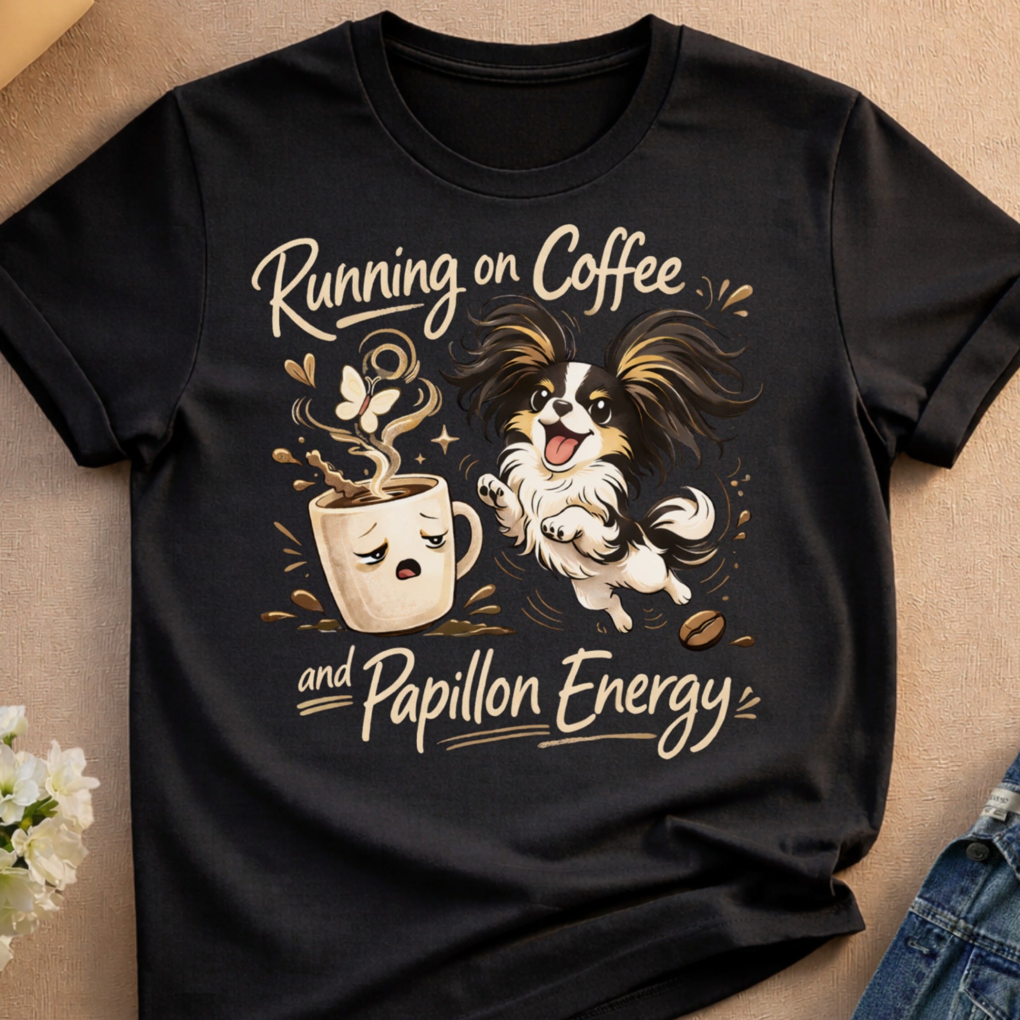 Running on Coffee and Papillon Energy Shirt product type