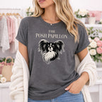 Stylish The Posh Papillon Graphic Grey T-Shirt