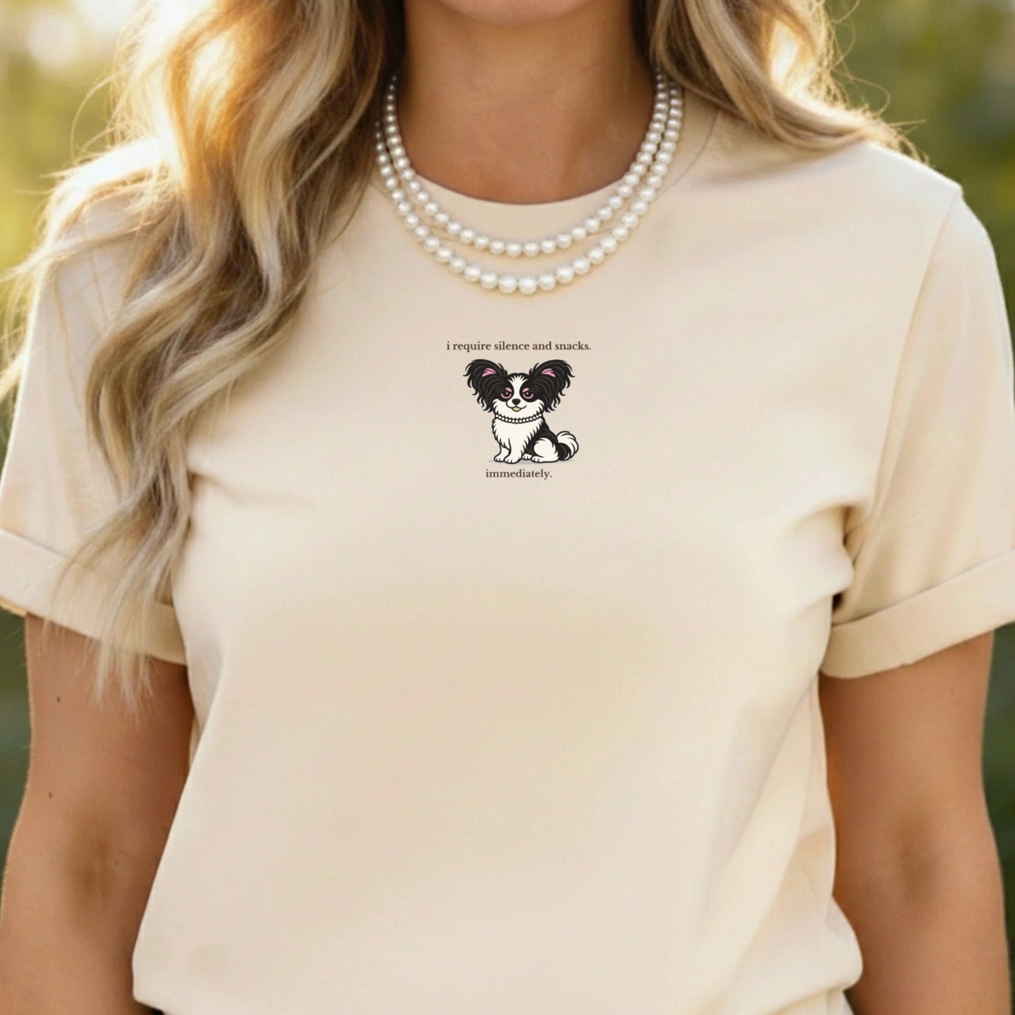 Silence and Snacks Statement T-Shirt for Dog Lovers