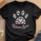 Rescue Love Paw Print T-Shirt