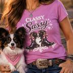Classy & Sassy Papillon Boots T-Shirt