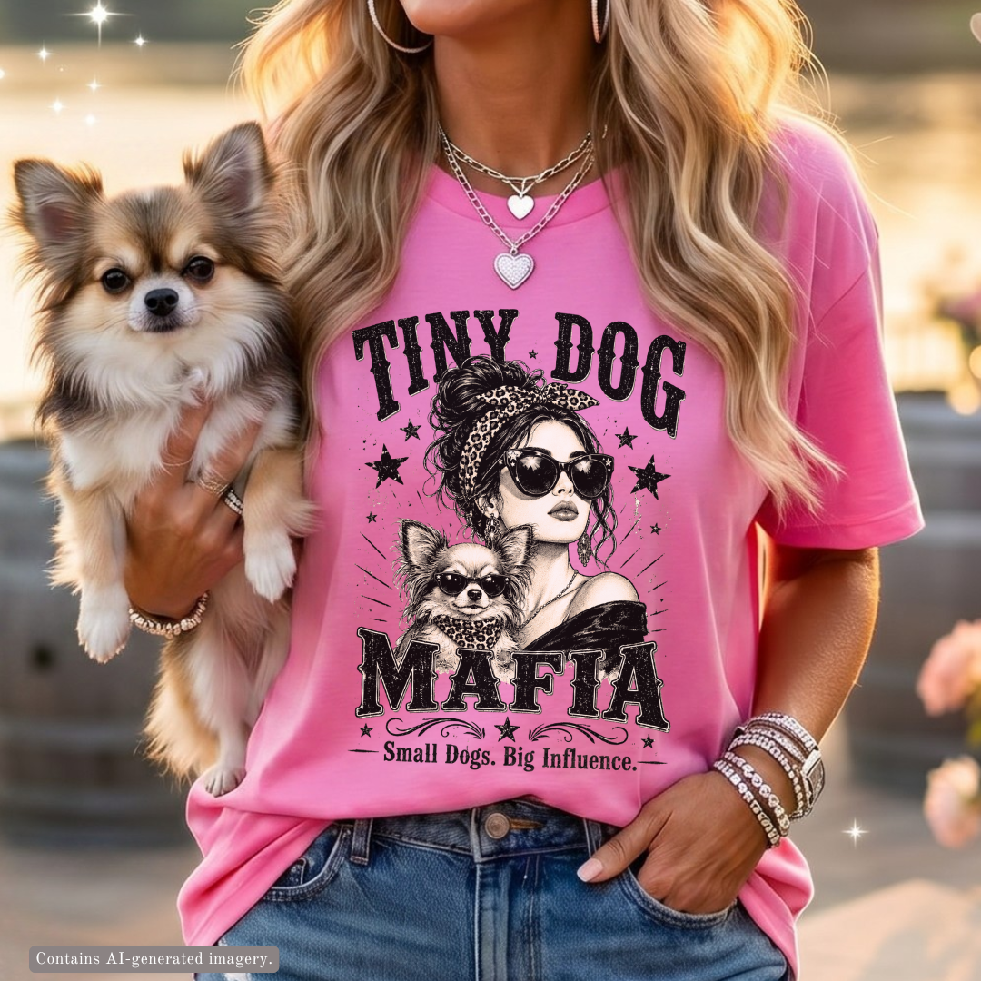 Long Hair Chihuahua2 (light) - Tiny Dog Mafia™ T-Shirt