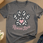 Rescue Love Paw Print T-Shirt