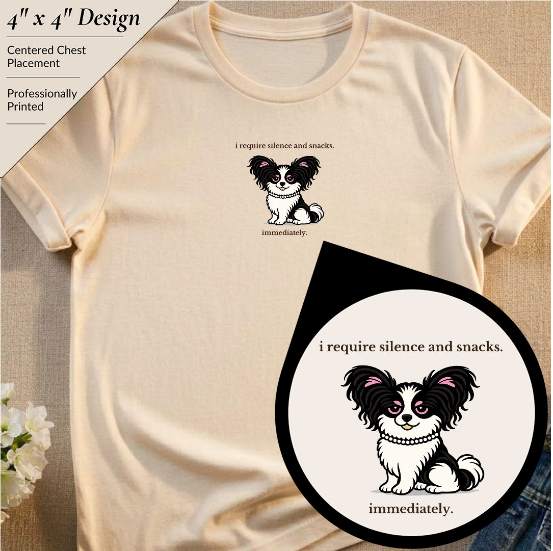 Silence And Snacks Dog T-Shirt