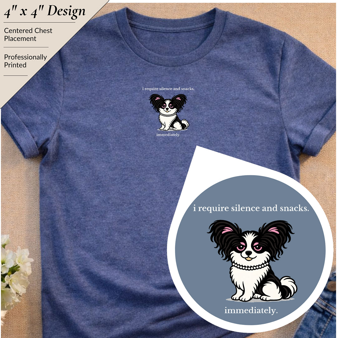 Silence And Snacks Dog T-Shirt