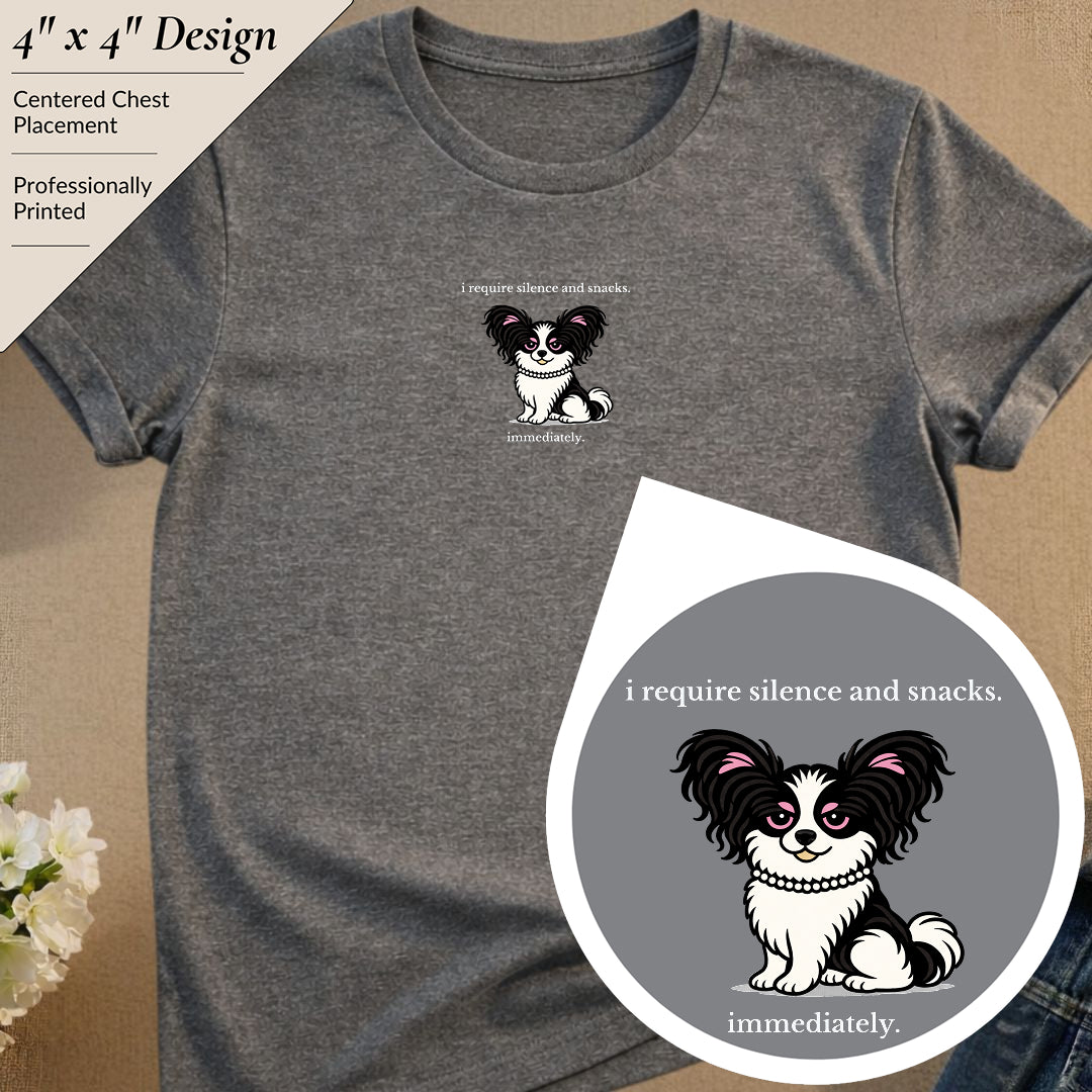 Silence And Snacks Dog T-Shirt