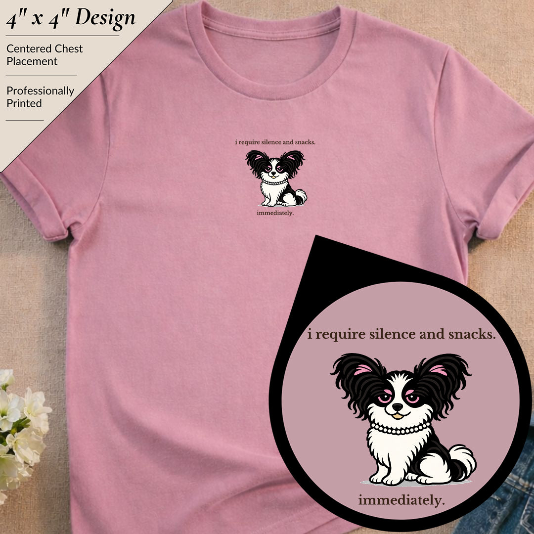 Silence And Snacks Dog T-Shirt