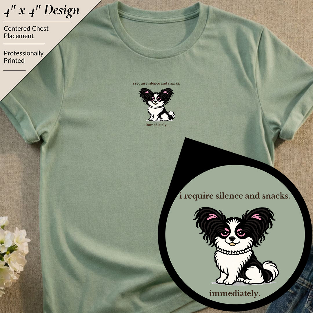 Silence And Snacks Dog T-Shirt