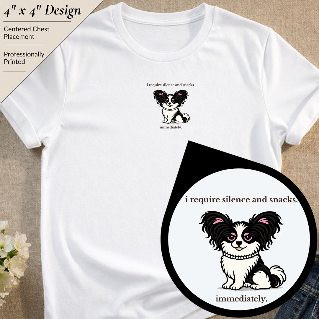 Silence And Snacks Dog T-Shirt