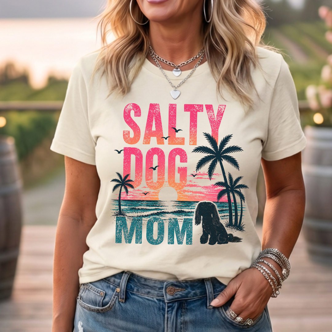 Maltese (Long Ears) Salty Dog Mom T-Shirt | Inspired by Bailey 🐾
