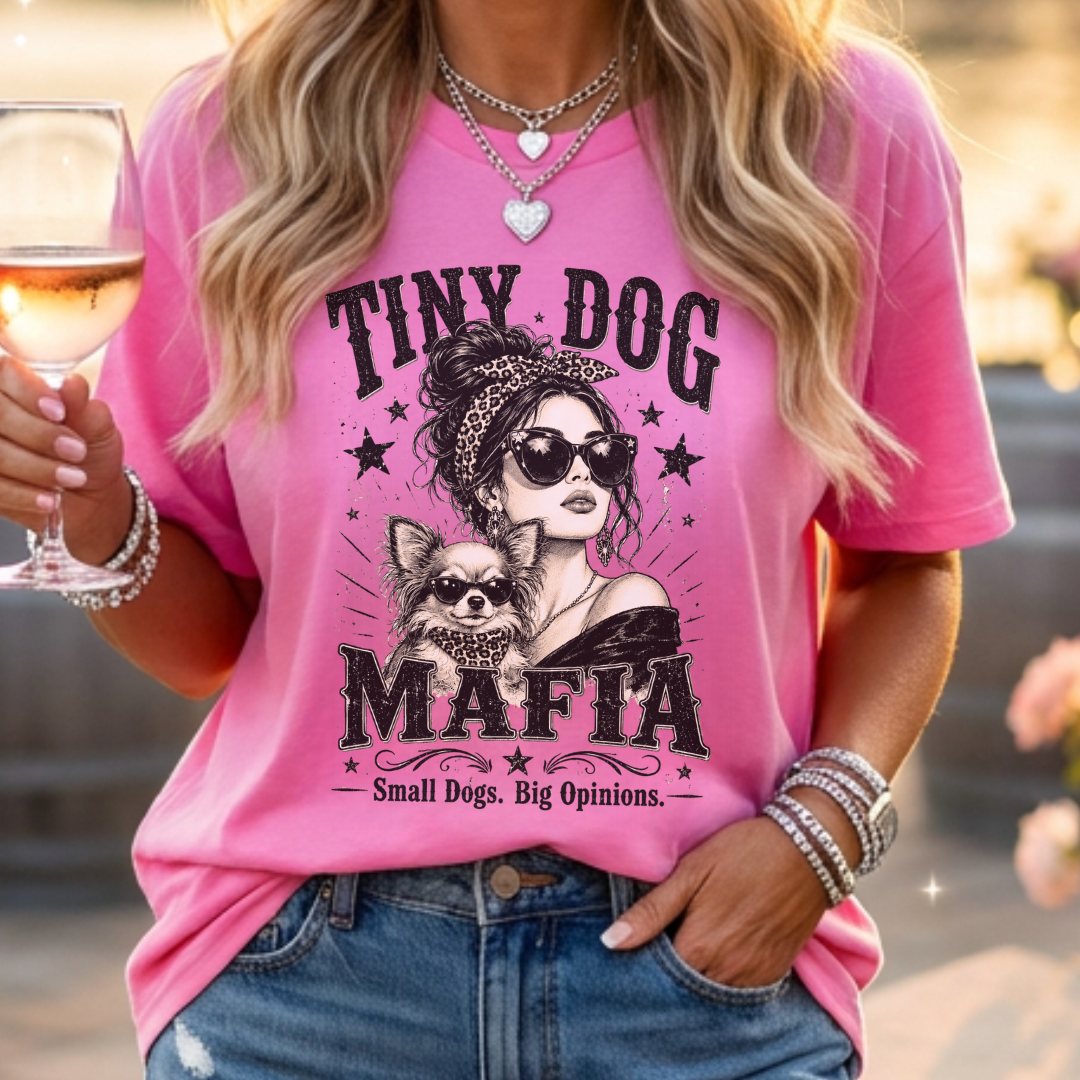 Long Hair Chihuahua - Tiny Dog Mafia T-Shirt