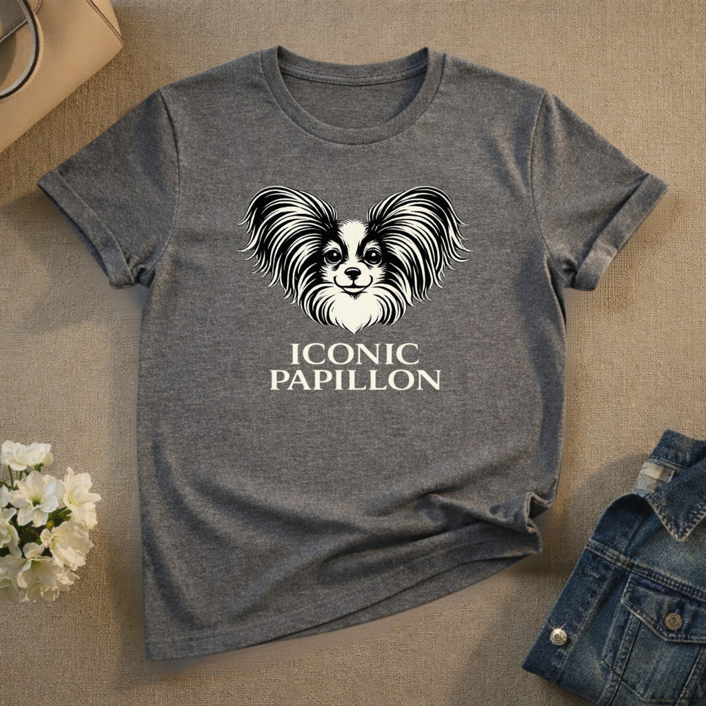 Iconic Papillon Graphic Tee Shirt Dog Lover T-Shirt