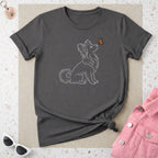 Dog Admiring Butterfly Graphic Design T-Shirt