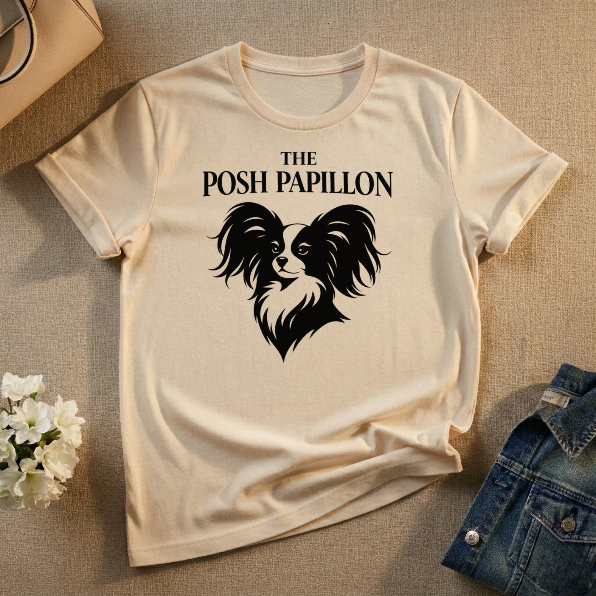 The Posh Papillon Graphic Tee in Neutral Shade