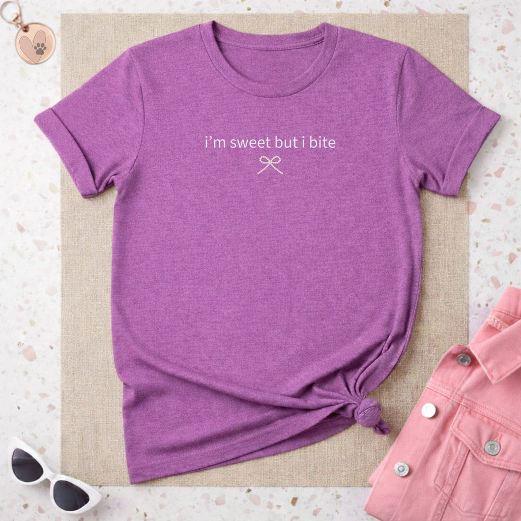 I'm Sweet But I Bite Purple Graphic Tee Shirt