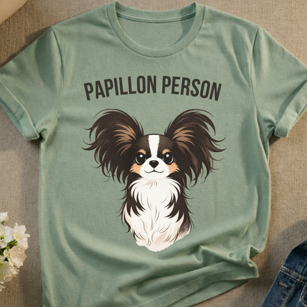 Papillon Person Cute Papillon Dog Illustration Light Green product type
